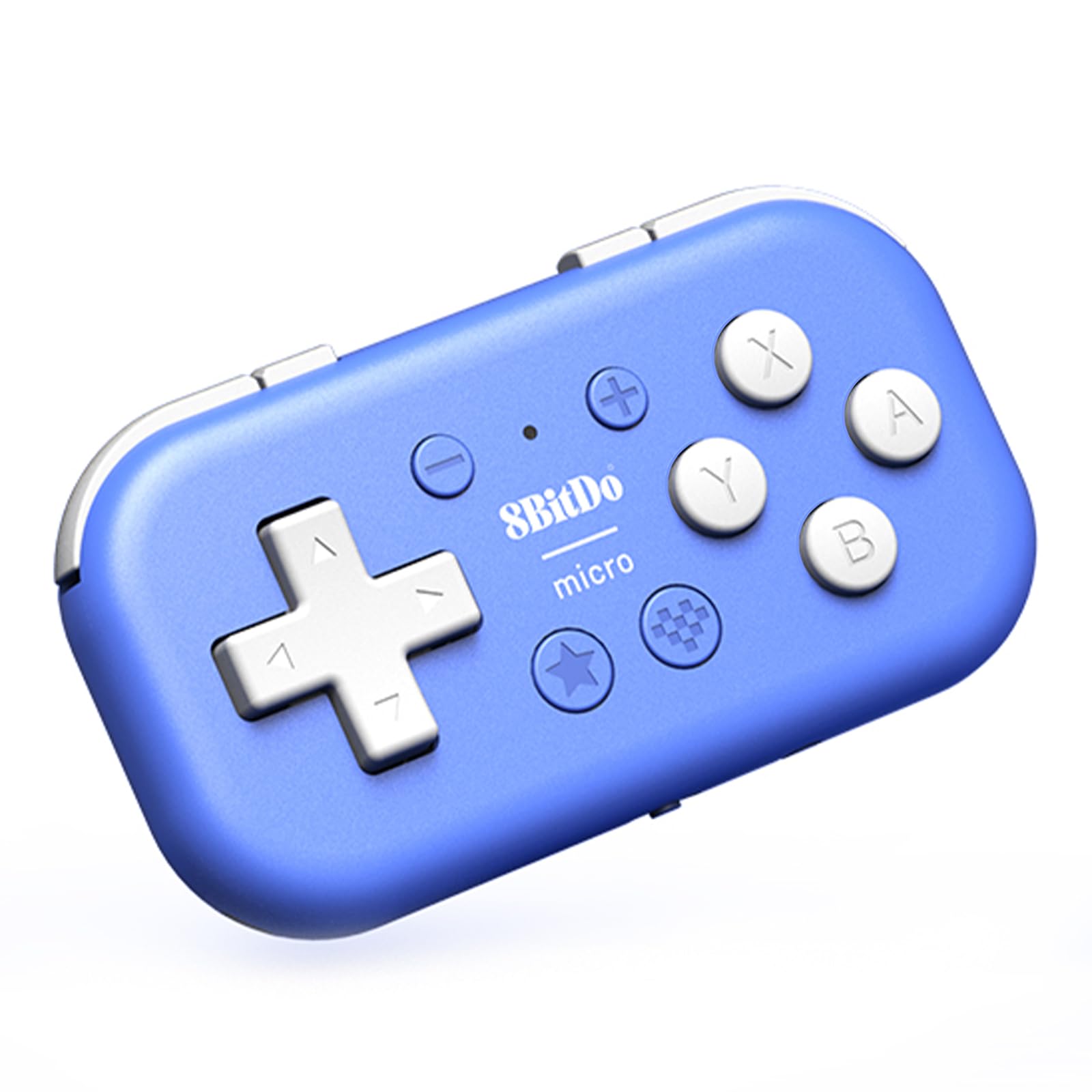 AKNES 8Bitdo Micro Bluetooth Controller, Pocket-sized Mini Gamepad for Switch/Lite/OLED, Android, and Raspberry Pi, Supports Keyboard Mode for macOS/iPadOS/macOS/Wins - Blue