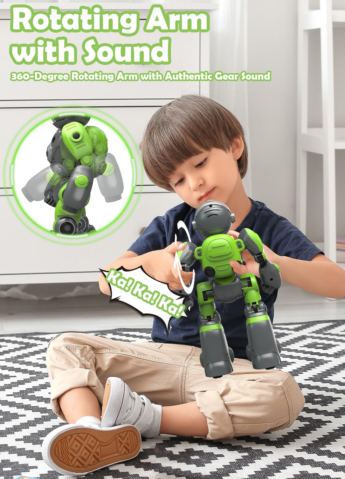 YUANJIROT Robot Toys for Kids, Boy RC Gesture Sensing Toy, Interactive Recordable Programmable Robot Gift for Boys Girls Aged 5-7