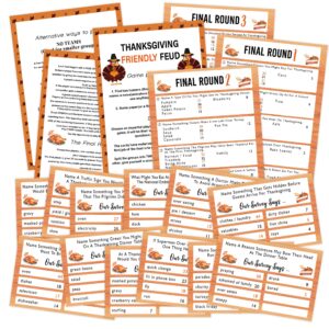 thanksgiving day party game,shower game,fall winter friendly feud game,thanksgiving day friendly feud game,family feud questions,feud game for adults,party games cards,thanksgiving day decoration(3)