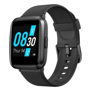 fitness tracker with heart rate monitor,step counter, sleep monitor,calorie tracking,waterproof activity tracker with blood pressure & spo2 smart watch for android iphones women men kids, black