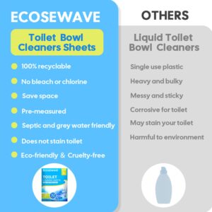 ecosewave Toilet Bowl Cleaner Sheets,32 Cleans, Lemon,Plastic-Free Packaging,Eco-Friendly, Toilet Bowl Cleaner Strips Great For Apartments, Dorms,Vanlife