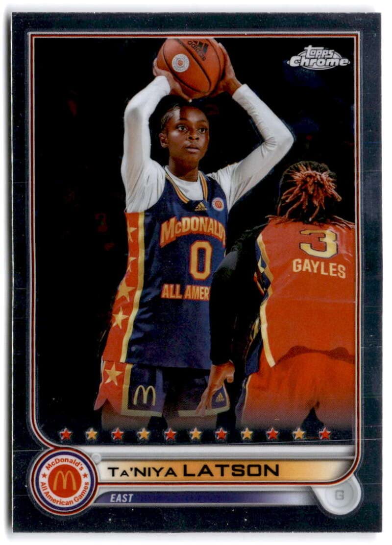 2022 Topps Chrome McDonald's All-American #29 Ta'Niya Latson East Officially Licensed Basketball Trading Card (Stock Photo shown, Near Mint to Mint Condition)