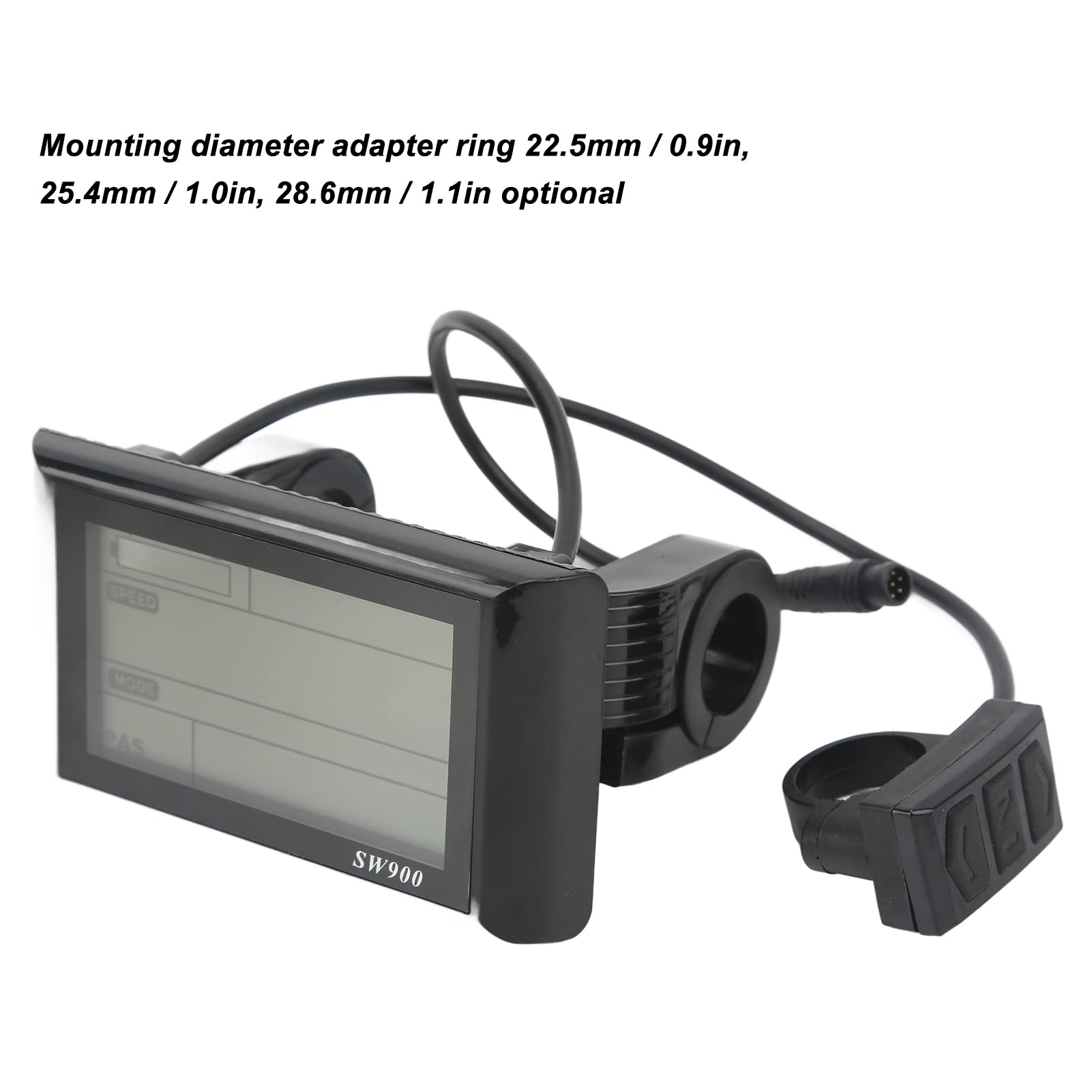 Electric Bike Bicycle LCD Display SW900 LCD Display Meter with Waterproof Connector Universal Voltage Compatibility for E-Bikes Scooters