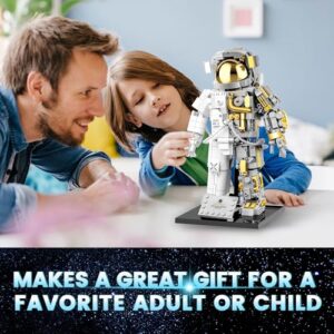 blast orby Space Astronaut Building Block Set, 966 Pcs Astronaut Building Set for Adults, Space Building Kit Toys Gifts for Kids 8-14 with Display Stand