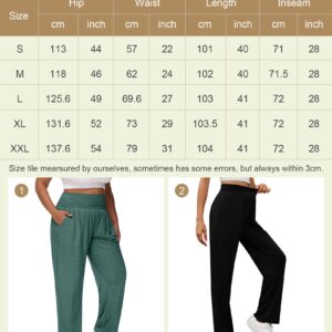 Neer 3 Pcs Women's Wide Leg Yoga Pant Comfy Loose Sweatpants High Waist Lounge Casual Athletic Pant Workout Joggers Pant (Black, Grey, Pine Green,X-Large)