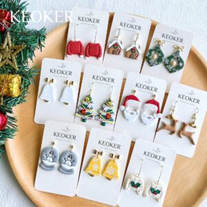 KEOKER Christmas Clay Cutters, Christmas Clay Cutters for Jewelry Making, 21 Shapes Christmas Clay Earrings Cutters, Christmas Polymer Clay Cutters (All)