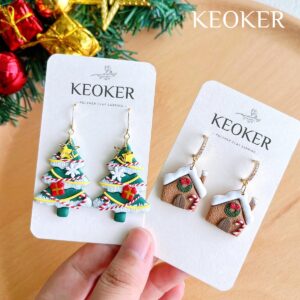 KEOKER Christmas Clay Cutters, Christmas Clay Cutters for Jewelry Making, 21 Shapes Christmas Clay Earrings Cutters, Christmas Polymer Clay Cutters (All)