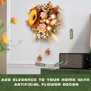 BOOZUU Dried Flower Building Block Set - 815 PCS Botanical Collection Brick, Dried Flower Centerpiece Building Toy,Wall Hanging Artificial Flowers Gift for Adults Kids