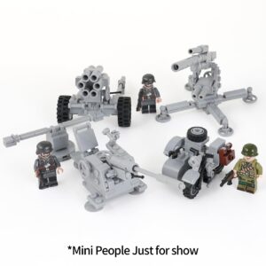 MOOXI WW2 Artillery Weapons Building Blocks Set(710PCS).MOC Military Bricks Parts Toys Sets for Boys.