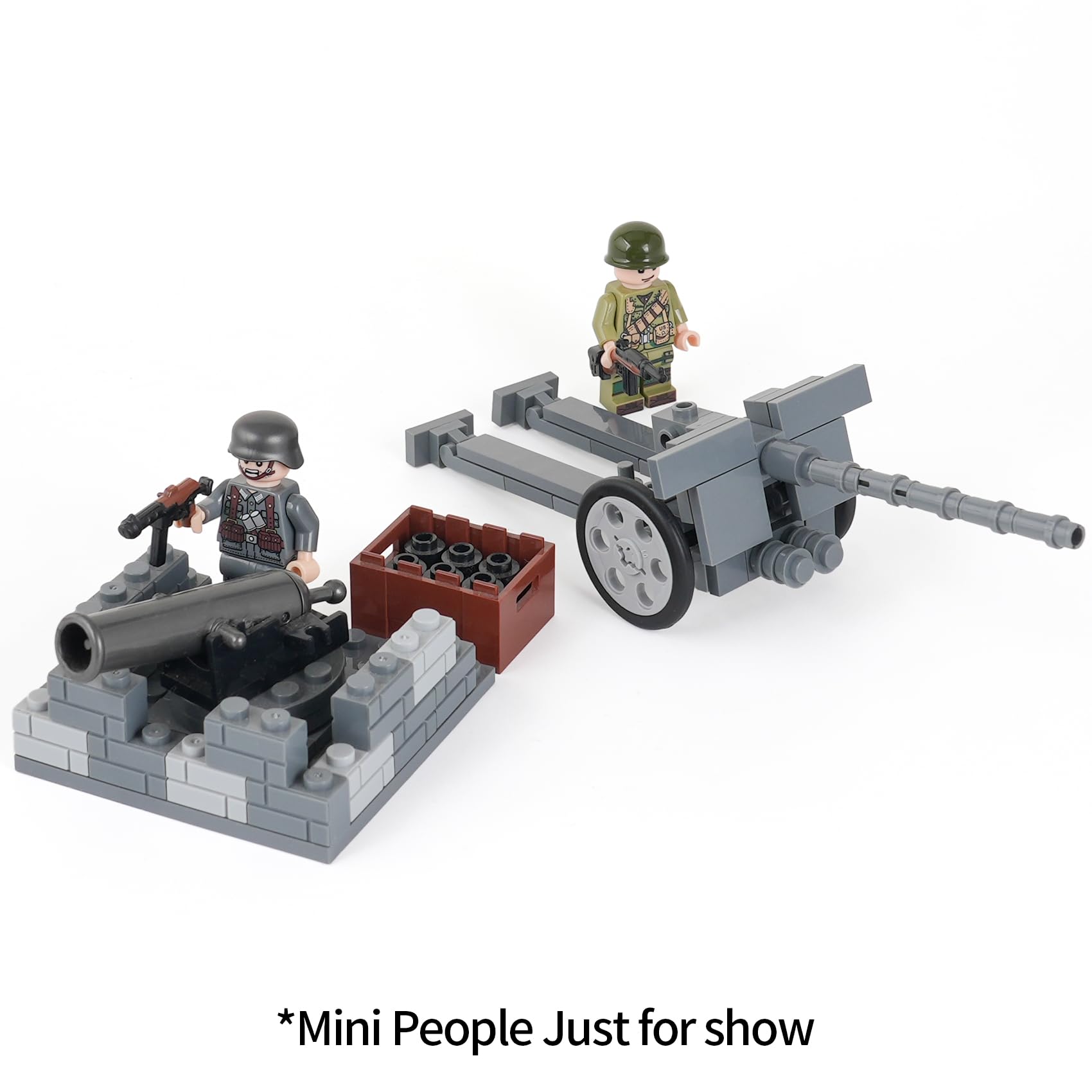 MOOXI WW2 Artillery Weapons Building Blocks Set(710PCS).MOC Military Bricks Parts Toys Sets for Boys.