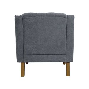 GIA Home Furniture Series Polyester Linen Armchair with Button Tufted Upholstered Accent Chair for Living Room, Reading, Bedroom, Gray