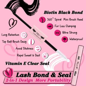 Lash Extension Kit 280Pcs Lash Clusters Eyelash Extension Kit with Lash Bond and Seal Lash Remover Lash Applicator Individual Lashes Kit Eyelash Brush Easy to Apply at Home(30D+40D-9-16mix Kit)