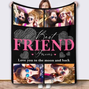 newcos personalized fleece throw blankets best friends ever blanket for bedding sofa living room, birthday gifts for best friends sisters women 30"x40"