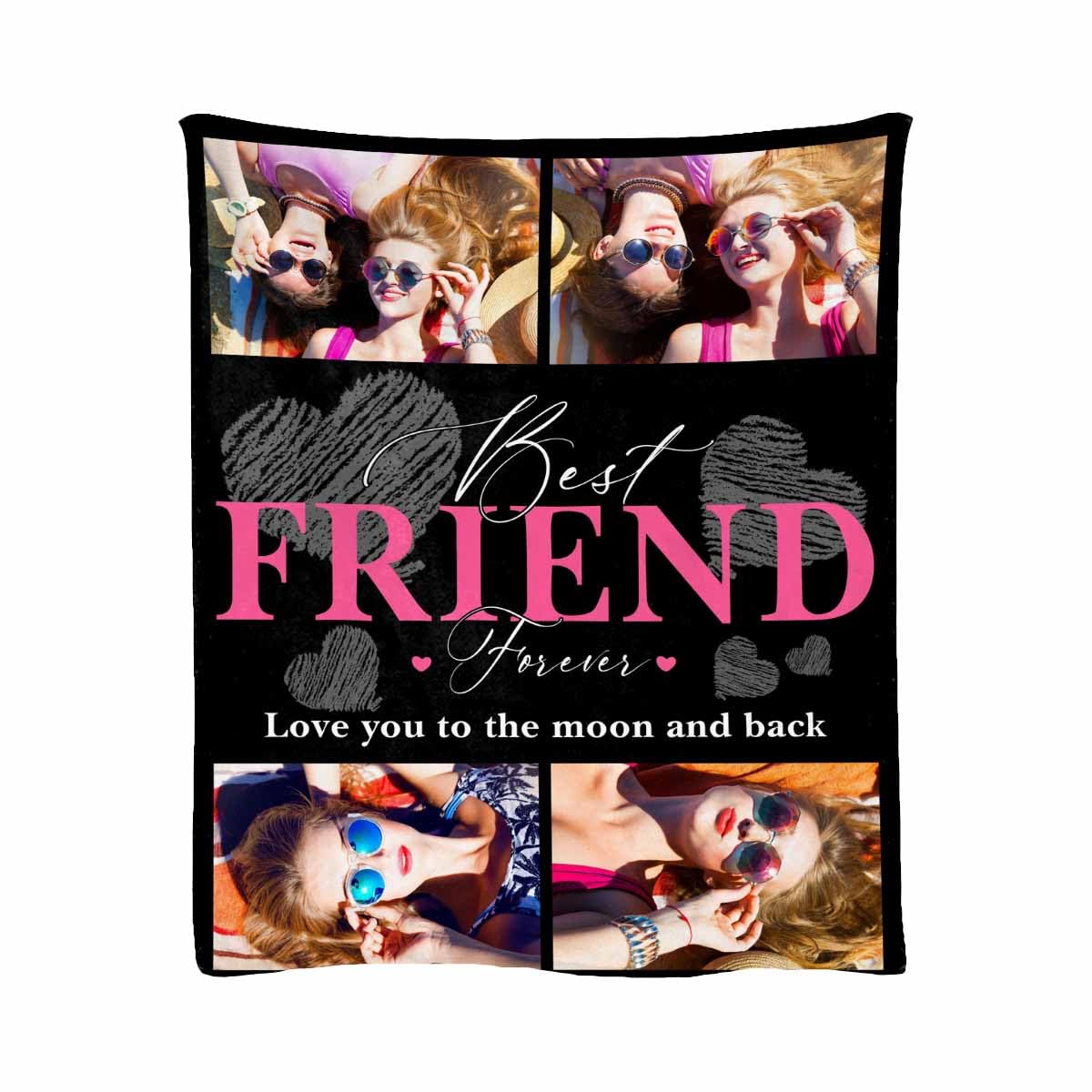 Newcos Personalized Fleece Throw Blankets Best Friends Ever Blanket for Bedding Sofa Living Room, Birthday Gifts for Best Friends Sisters Women 30"x40"