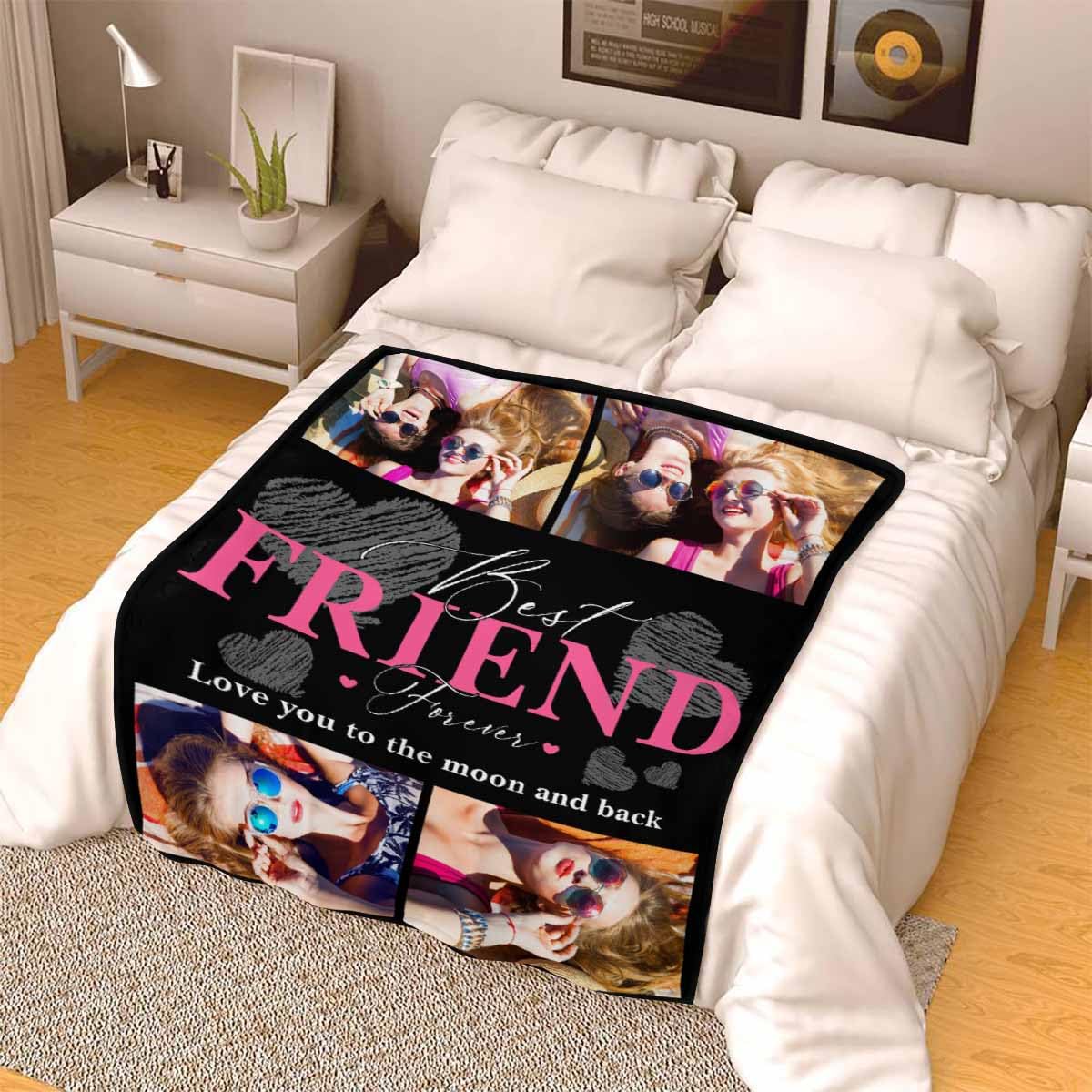 Newcos Personalized Fleece Throw Blankets Best Friends Ever Blanket for Bedding Sofa Living Room, Birthday Gifts for Best Friends Sisters Women 30"x40"