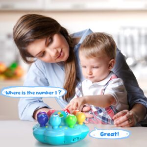 Bilingual Learning Toy for 1-2 Year Old Boy Girl, Light Up Baby Development Toy for 9-12-18 Month, Musical Interactive Educational Toddler Toys age 1-2, Christmas Birthday Gifts for 1+ Year Old