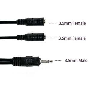 1Pack Headphone Aux Splitter, 3.5mm 2 Female to 1 Male Audio Splitter Stereo Dual Headphone Adapter Compatible Headset Tablet Smartphone MP3 Player & More