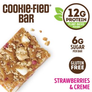 Lenny & Larry's Cookie-fied Plant-Based Protein Bar, Vegan and Non-GMO, Strawberries & Crème, 45 g, (Pack of 9)