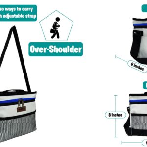 MikeyZ Lunch Bag, White & Blue, Unisex, Meal Holder, 24x14.5x19cm