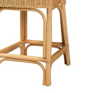 bali & pari Barito Rattan Stool, Counter Height, Light Honey