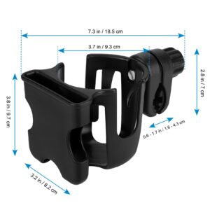 Accmor 2-in-1 Stroller Cup Holder, Universal Cup Holder for Uppababy Nuna Doona Strollers, 360° Rotatable Large Caliber Drinks Holder Cup Holder for Stroller, Bike, Wheelchair, Walker, Scooter