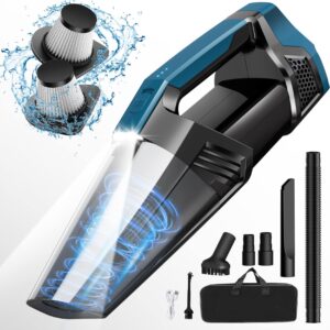 blestan handheld vacuum cordless car vacuum with led light, 9000pa hand vacuum portable computer vacuums, hand held vacuum cleaner (blackblue)