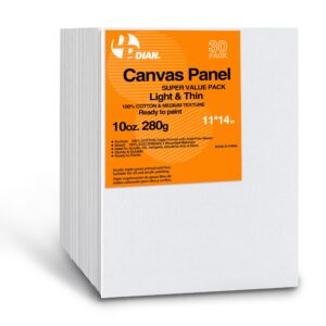 dpdian canvas boards for painting 30 pack, 11 inch x 14 inch pack, artist canvas panels for oil & acrylic painting
