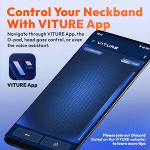 VITURE One Neckband, Official Partner of PSPlay & XBXPlay, 128GB Storage, Remote Play, Cloud Gaming, App Store, Stream on Game Consoles, Support Miracast, Bluetooth (Jet Black)