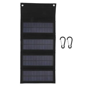 40W Portable Solar Phone Charger, USB Foldable Solar Charger with 4 Solar Panels, Fast Bank for Smartphones, Tablets, Camping Hiking Backpacking Horseback