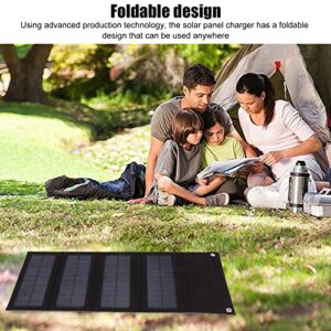 40W Portable Solar Phone Charger, USB Foldable Solar Charger with 4 Solar Panels, Fast Bank for Smartphones, Tablets, Camping Hiking Backpacking Horseback