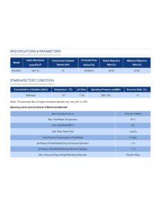 4x40 reverse osmosis membrane element for tap or brackish water | high flow 2,500 gpd at 225 psi | 99.5% rejection | replacement commercial ro membrane