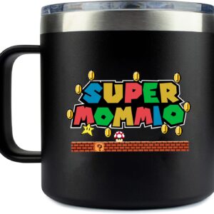 YACO STORE 14oz Mug- Super Mommio | Gifts for Mom for Christmas Mom Birthday Gift - Mom Gifts from Daughter Son - Birthday Gifts for Mom - Mom To Be Gifts - Best Mom Ever Gifts -New Mom Gifts