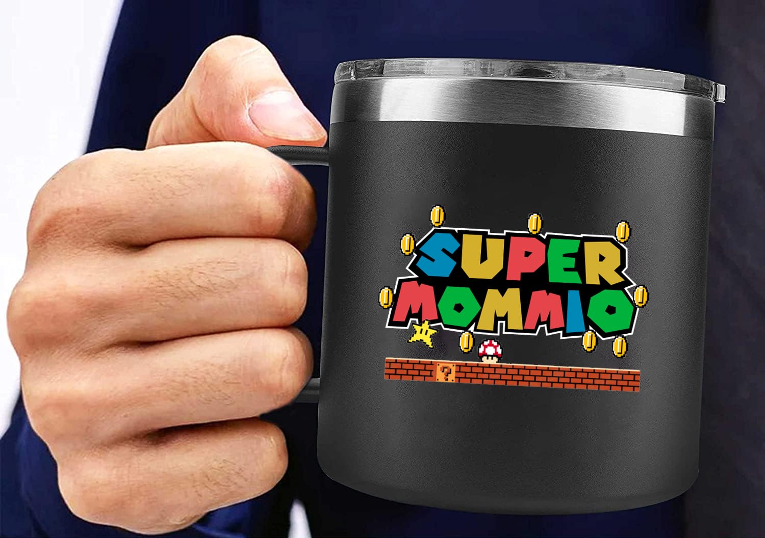 YACO STORE 14oz Mug- Super Mommio | Gifts for Mom for Christmas Mom Birthday Gift - Mom Gifts from Daughter Son - Birthday Gifts for Mom - Mom To Be Gifts - Best Mom Ever Gifts -New Mom Gifts