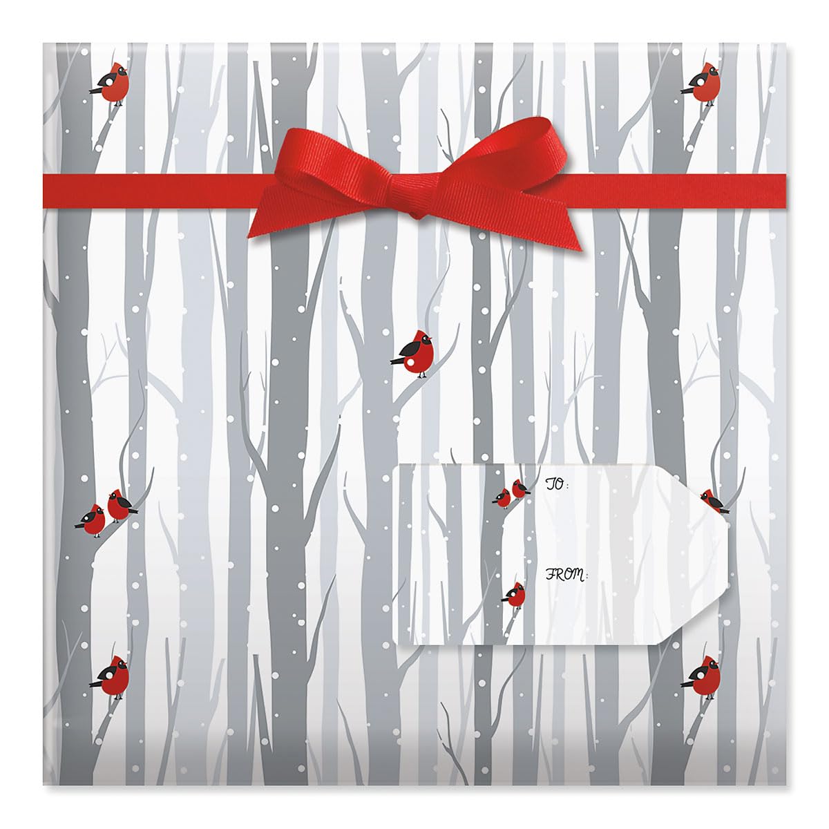 Current Forest Friends Silver Christmas Rolled Wrapping Paper - Premium Jumbo 23-Inch x 32-Foot Gift Wrap Roll, 61 Square Feet Total