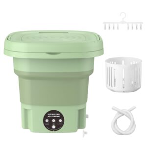 portable washing machine,8l foldable mini washing machine,fovxyvo portable washer for underwear,socks,baby clothes,towels,pet items,apartment,hotel,rv,home,dormitory,camping,sickroom,green