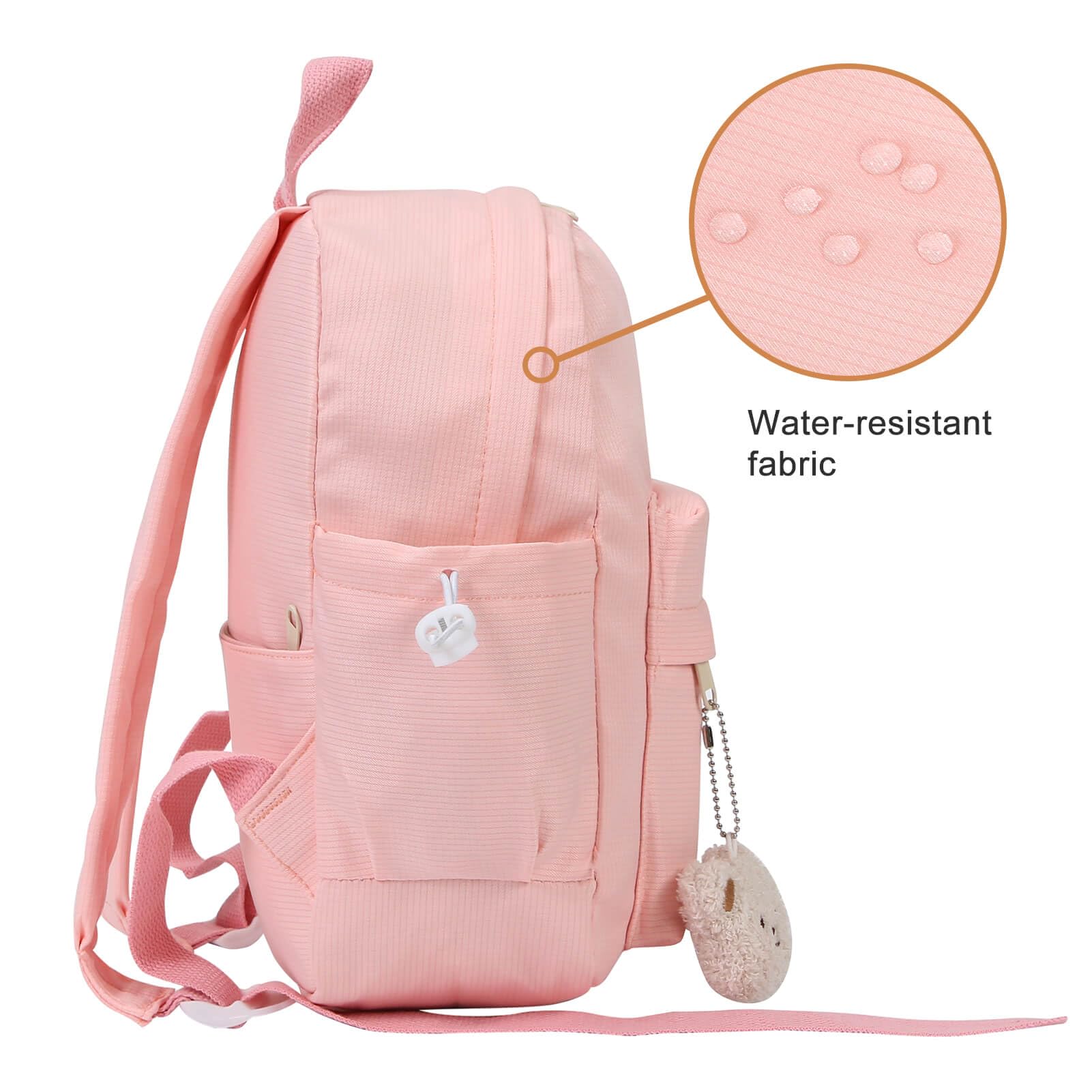 Phaoullzon Girls Mini Backpack Purse for Teens Kids Small Aesthetic Backpacks with Bear Pendant, Pink