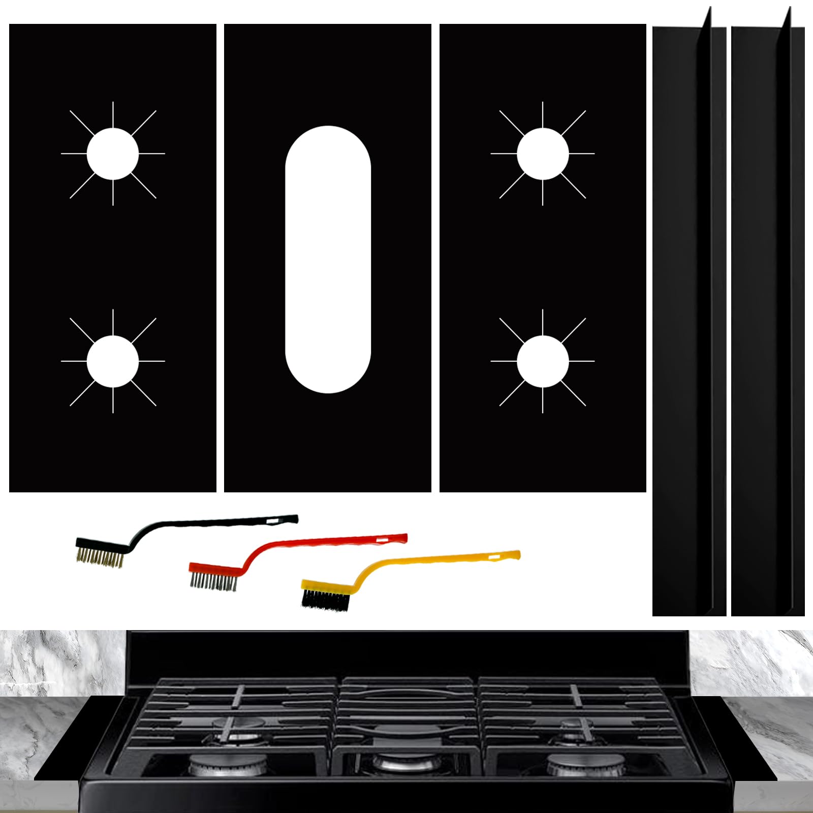 Stove Cover Gas Stove Top Protectors for Samsung Gas Range With 2 Pcs Gap Covers - Reusable Oven Stove Liners Mat Stove Non-Stick Washable Gas Stove Liners to Keep Stove Clean