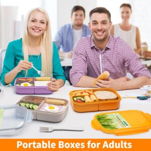 Itopor® Lunch Box,Ideal Leak-Proof Bento Box for Kids & Adults,Natural Wheat Fiber Material,Mom's Eco-Friendly Choice,Kids Lunch Box No BPA & Dyes,Healthy Food-Safe Lunch Container for Family(Orange)