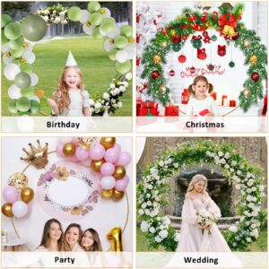 6.6Ft Round Balloon Arch Stand Kit Wedding Arches For Ceremony Circle Backdrop Stand For Parties Wedding Birthday Decoration With Two Water Bags (Gold)