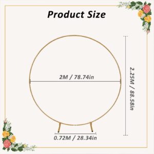 6.6Ft Round Balloon Arch Stand Kit Wedding Arches For Ceremony Circle Backdrop Stand For Parties Wedding Birthday Decoration With Two Water Bags (Gold)