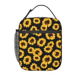 durable insulated lunch box, reusable adults lunch bag for men and women, perfect for work picnics, sunflower