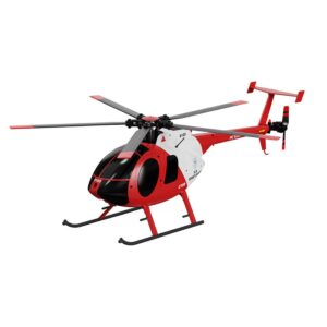 Newcomer MD500 C189 RC Helicopter, Aircraft Model 1/28 2.4G 4CH Single-Rotor Helicopter Model, Remote Helicopter Toys for Boys and Girls (RTF Version/Red and White)