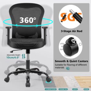 Primy Office Chair Ergonomic Computer Desk Chair, High Back Breathable Mesh Chair with Adjustable Lumbar Support 2D Armrests, Executive Rolling Swivel Comfy Task Chair with Wheels for Home Work Gaming