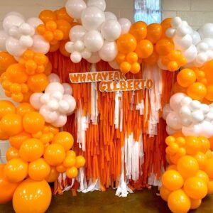 Bezente Orange Balloons Latex Party Balloons - 150 Pack 5 inch Matte Small Orange Helium Balloons for Birthday Wedding Baby Shower Halloween Party Decorations