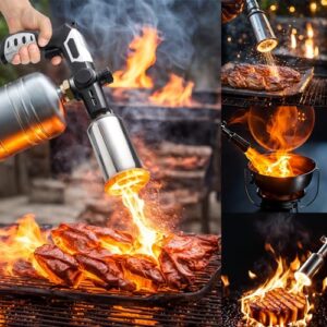 Amor En Casa Powerful Cooking Propane Torch, Charcoal Torch Lighter, Grill Flame Thrower for Sous Vide Charcoal Torch Lighter BBQ Searing Steak,Creme Brulee,Christmas Gifts - Propane Tank Not Included