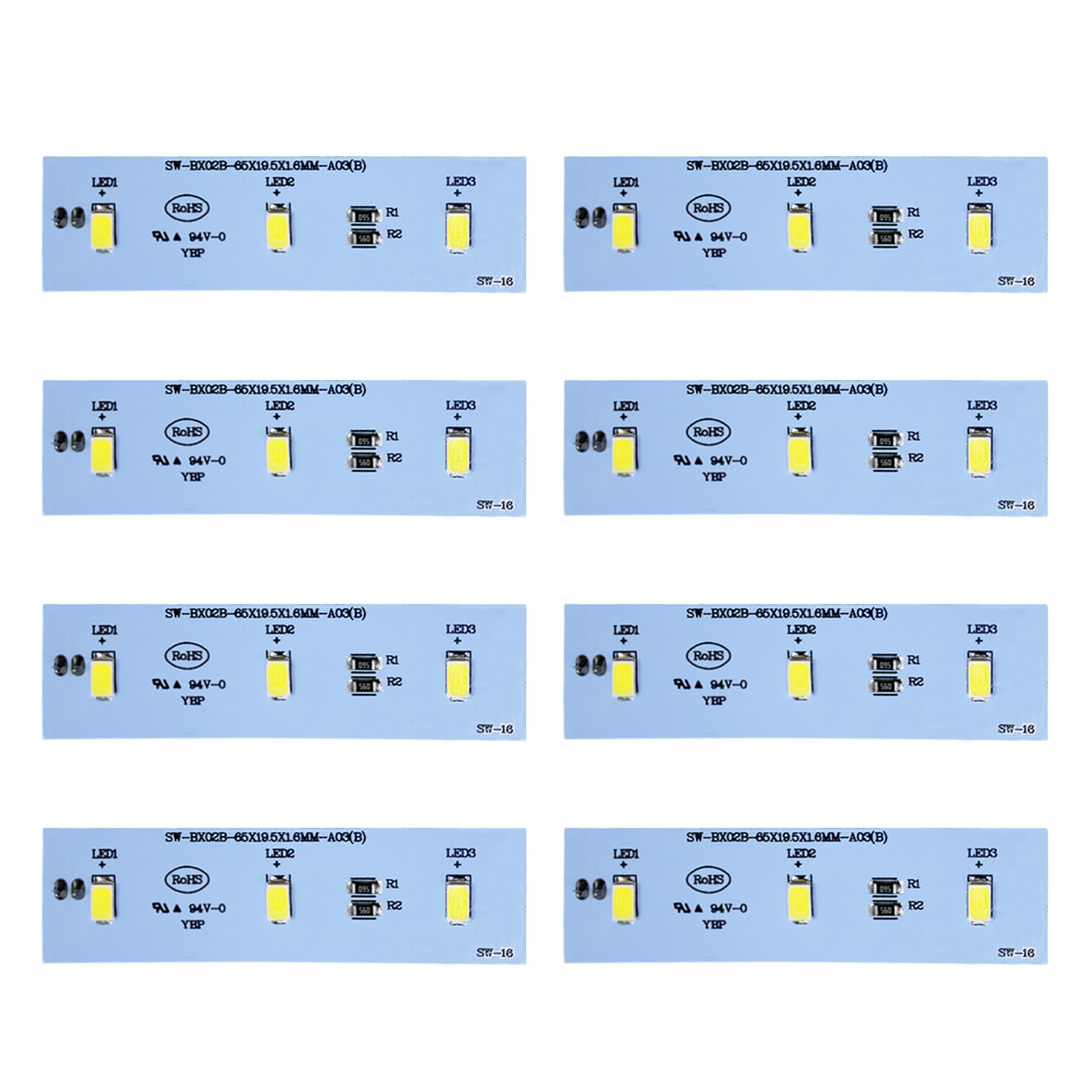 SW-BX02B Refrigerator LED Light Board Replacement for Frigidaire Refrigerator LED Light,Refrigerator LED Light Module Replacement ZBE2350HCA sw-bx02b(8PC)