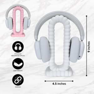 Cloud Headphone Stand - Gaming Headset Holder - Desktop Earphone Hanger, Cute Kawaii Headphone Hanger for Sony, Bose, Apple, Gaming Headphones Display (Pastel Pink)