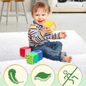 12 pcs Thickened Plush Foam Interlocking Floor Mat, Interlocking Foam Tiles with Edgings for Baby, Soft Anti-Slip Puzzle Area Square Rug Playmat for Children Room Bedroom(11.8", White)