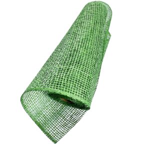 4 Rolls Poly Burlap Mesh 10 inch, Poly Burlap Deco mesh Rolls Green for Christmas Decoration, Wreath Making,DIY Party Wrapping Craft