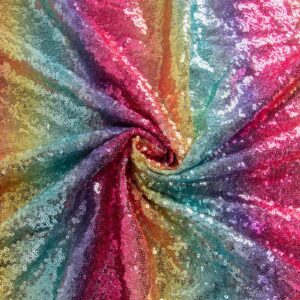 shinybeauty rainbow fabric 5 yards fabric by the yard colorful sequin fabric, mesh fabric for making dress, pillow cover, table decor, fabric squares, sparkle fabric for diy, party decor